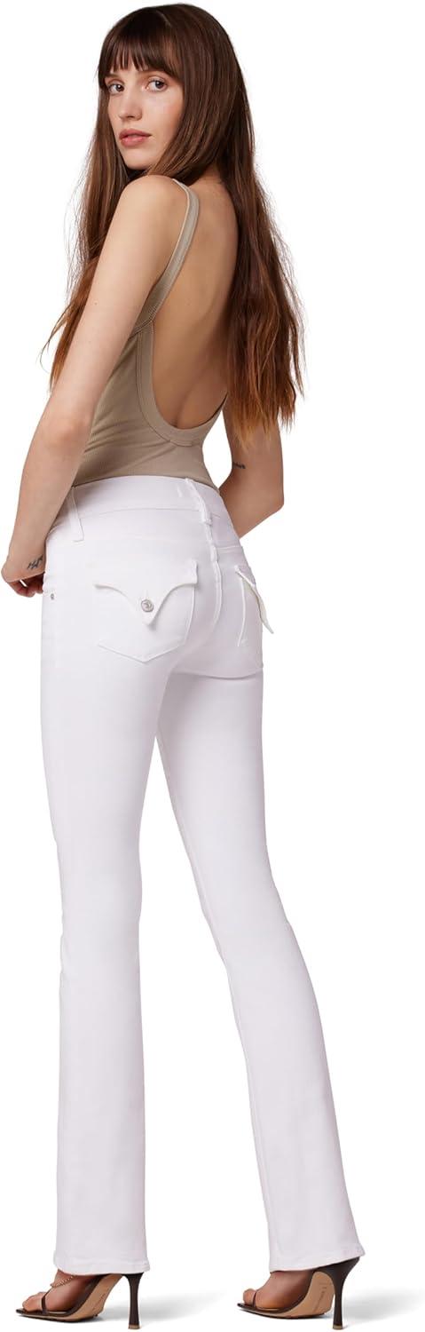 imageHUDSON Womens Beth Mid Rise Baby Bootcut Jean with Back Flap PocketsSolid White