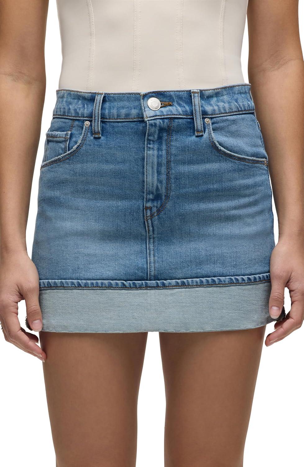 imageHUDSON Womens Curved Hem Mini SkirtParkwood