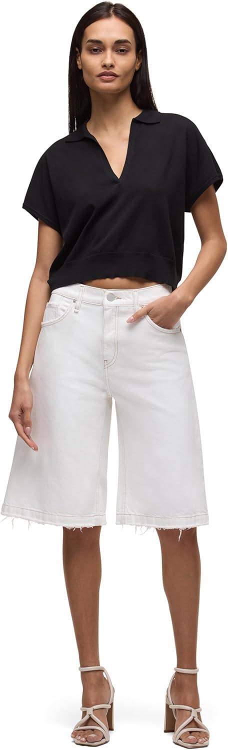 imageHUDSON Womens Draped Collared VNeck SweaterBlack