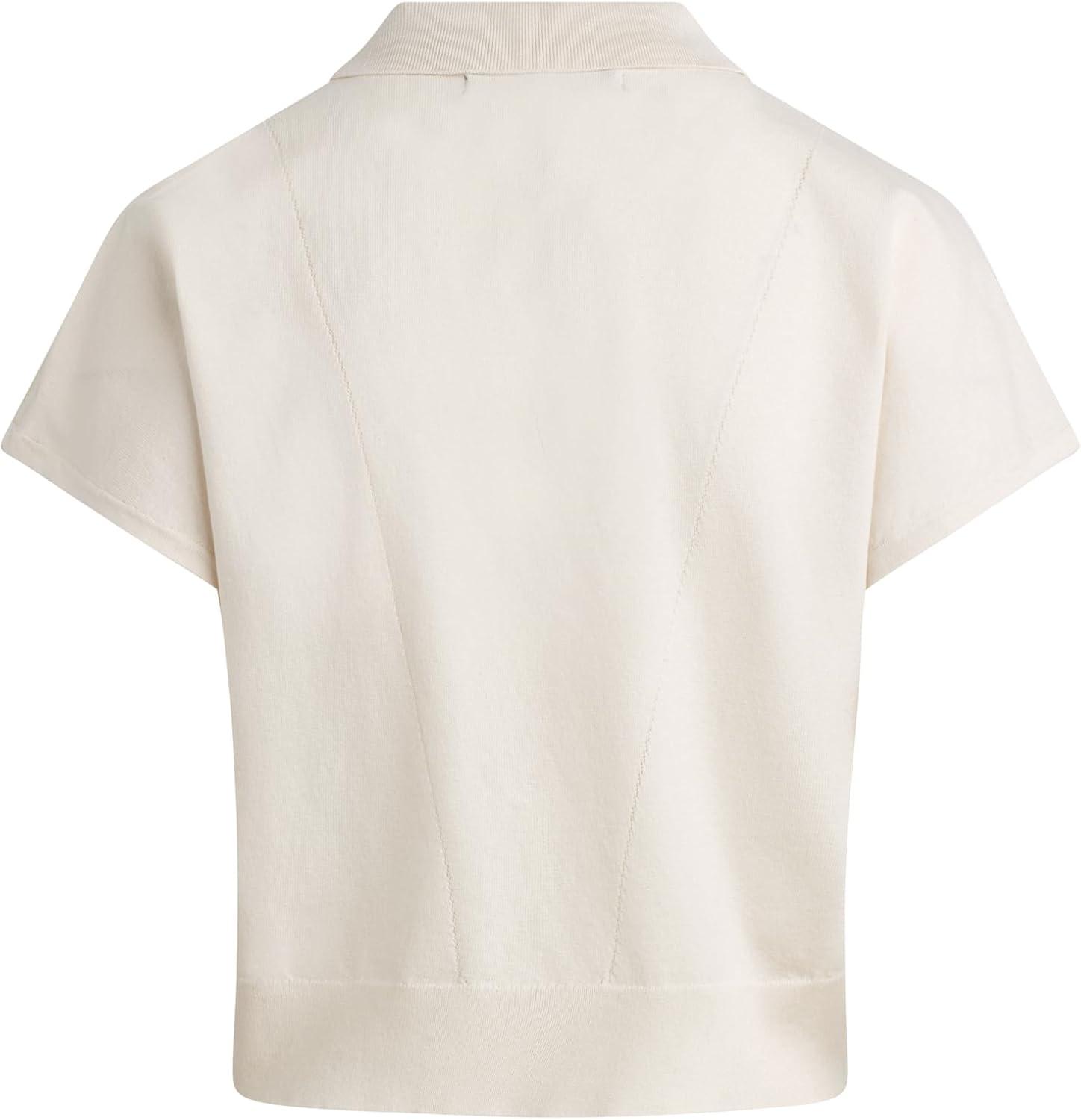 imageHUDSON Womens Draped Collared VNeck SweaterEcru