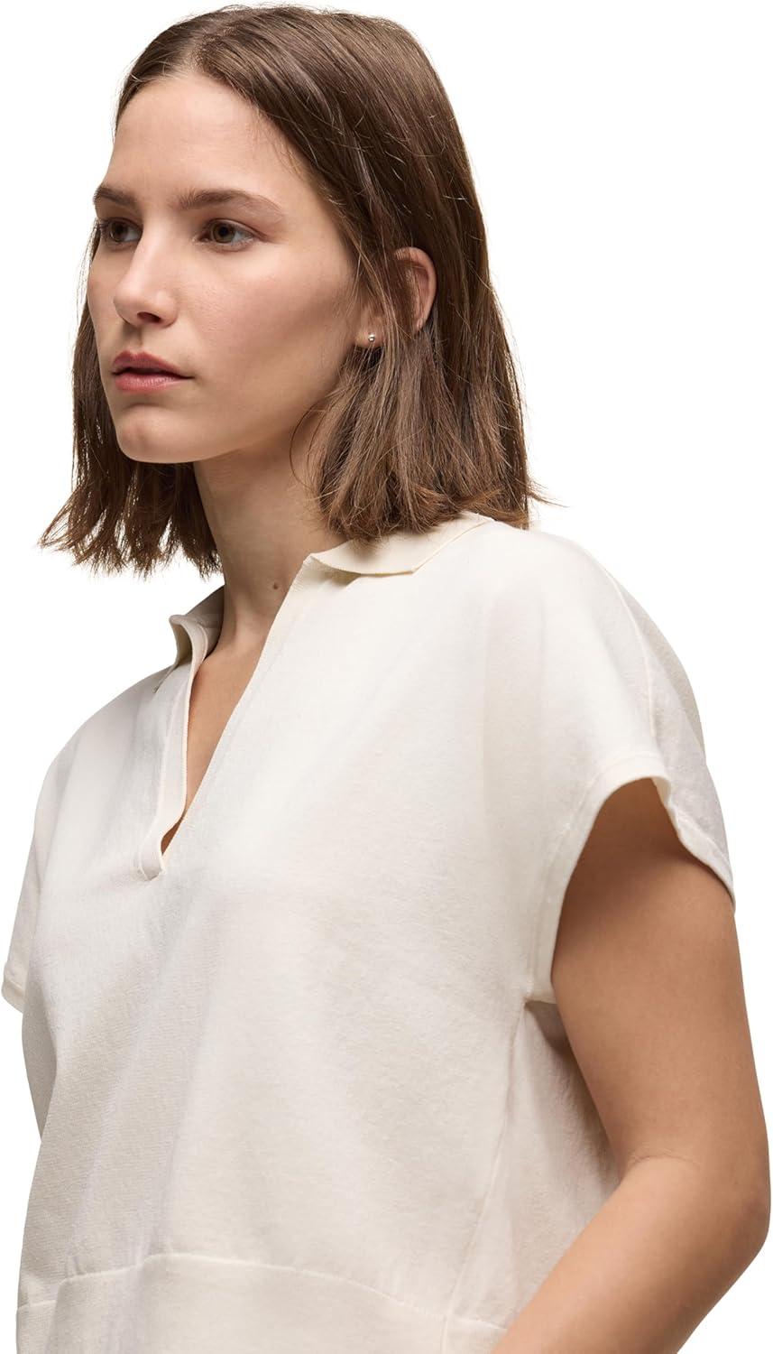 imageHUDSON Womens Draped Collared VNeck SweaterEcru