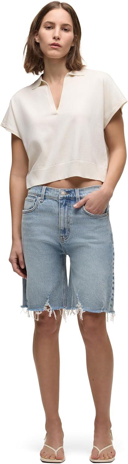 imageHUDSON Womens Draped Collared VNeck SweaterEcru