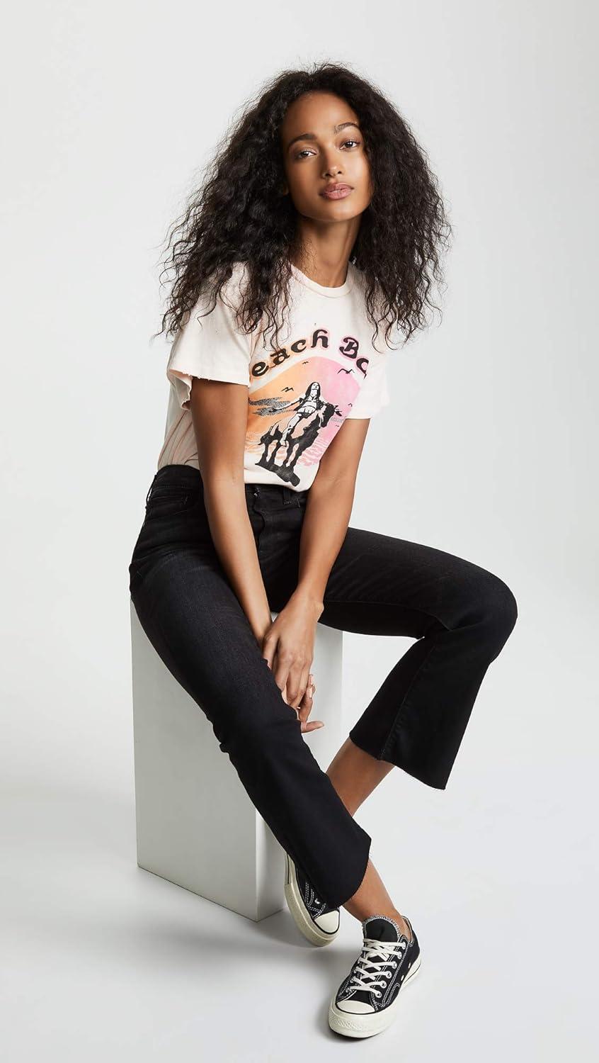 imageHUDSON Womens Holly High Rise Flare Crop Raw Hem 5 Pocket JeanBlack Hound