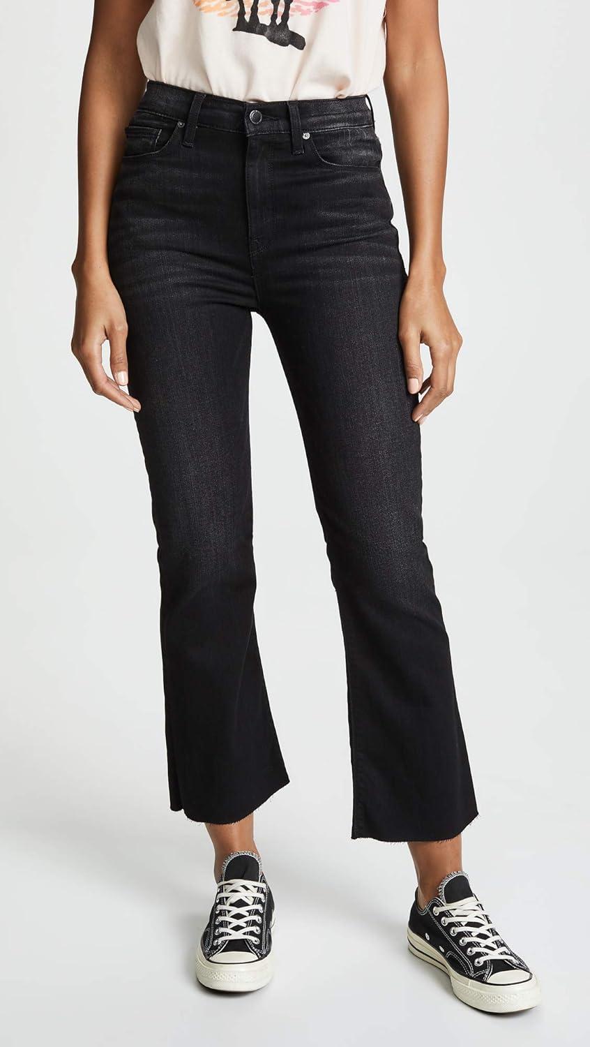 imageHUDSON Womens Holly High Rise Flare Crop Raw Hem 5 Pocket JeanBlack Hound