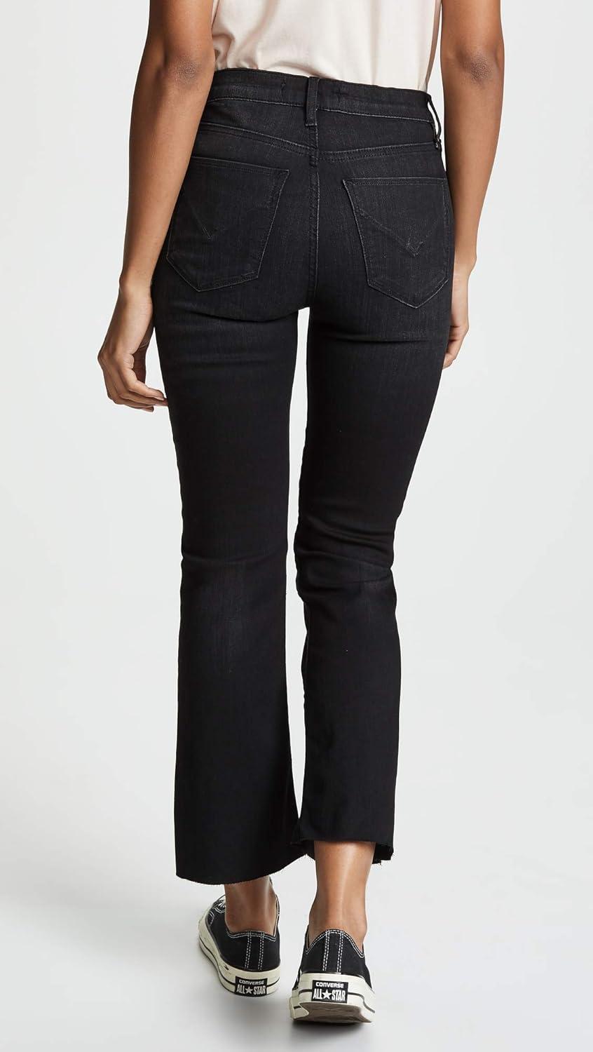 imageHUDSON Womens Holly High Rise Flare Crop Raw Hem 5 Pocket JeanBlack Hound