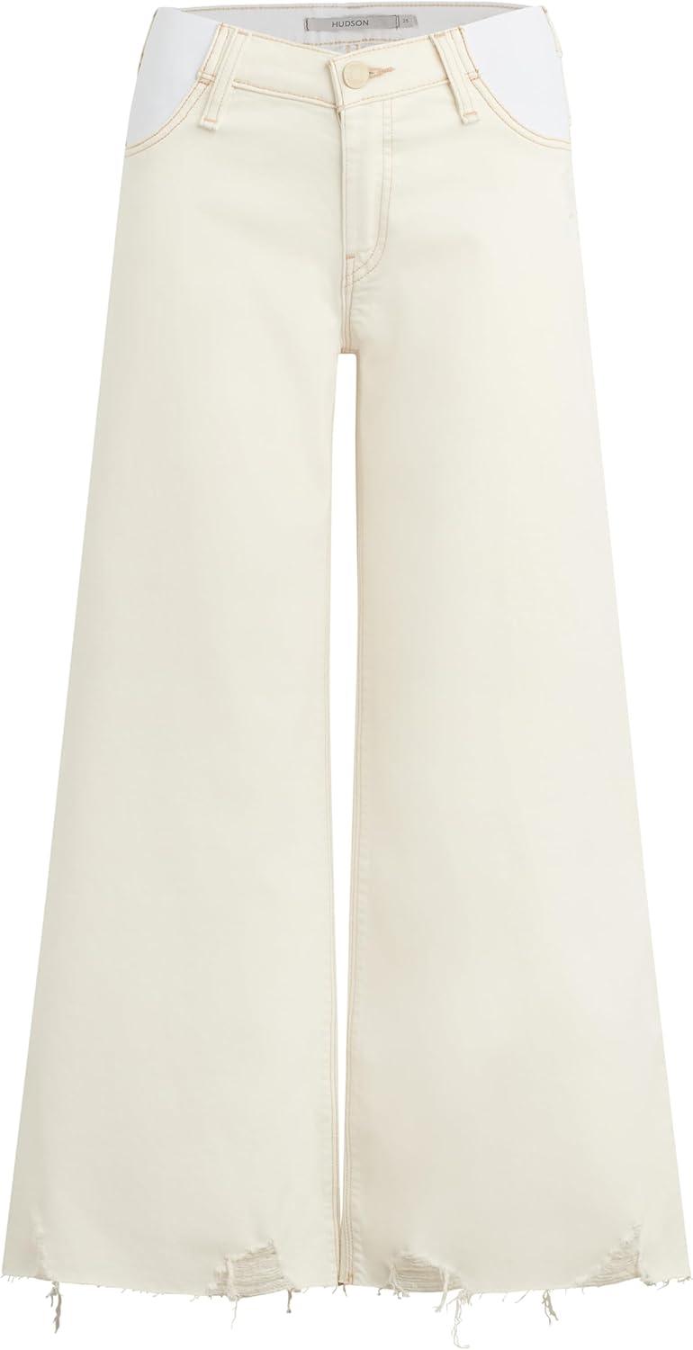 imageHUDSON Womens James Maternity Wide Leg Crop JeanEcru Dest Hem