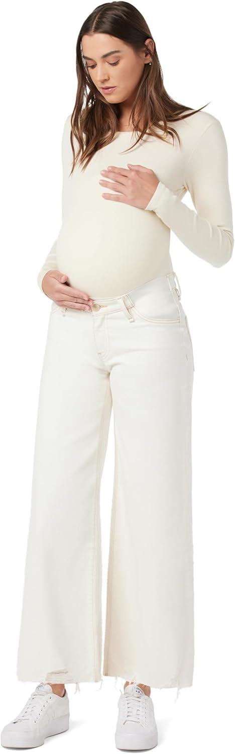imageHUDSON Womens James Maternity Wide Leg Crop JeanEcru Dest Hem