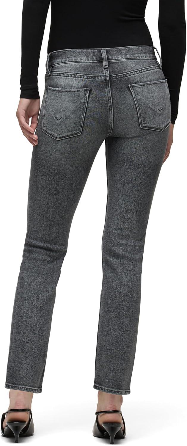 imageHUDSON Womens Nico MidRise Straight Leg Ankle JeanBlack Vortex