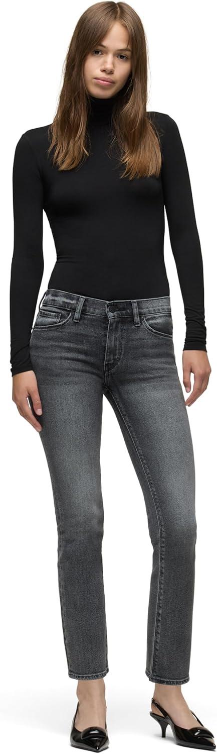 imageHUDSON Womens Nico MidRise Straight Leg Ankle JeanBlack Vortex