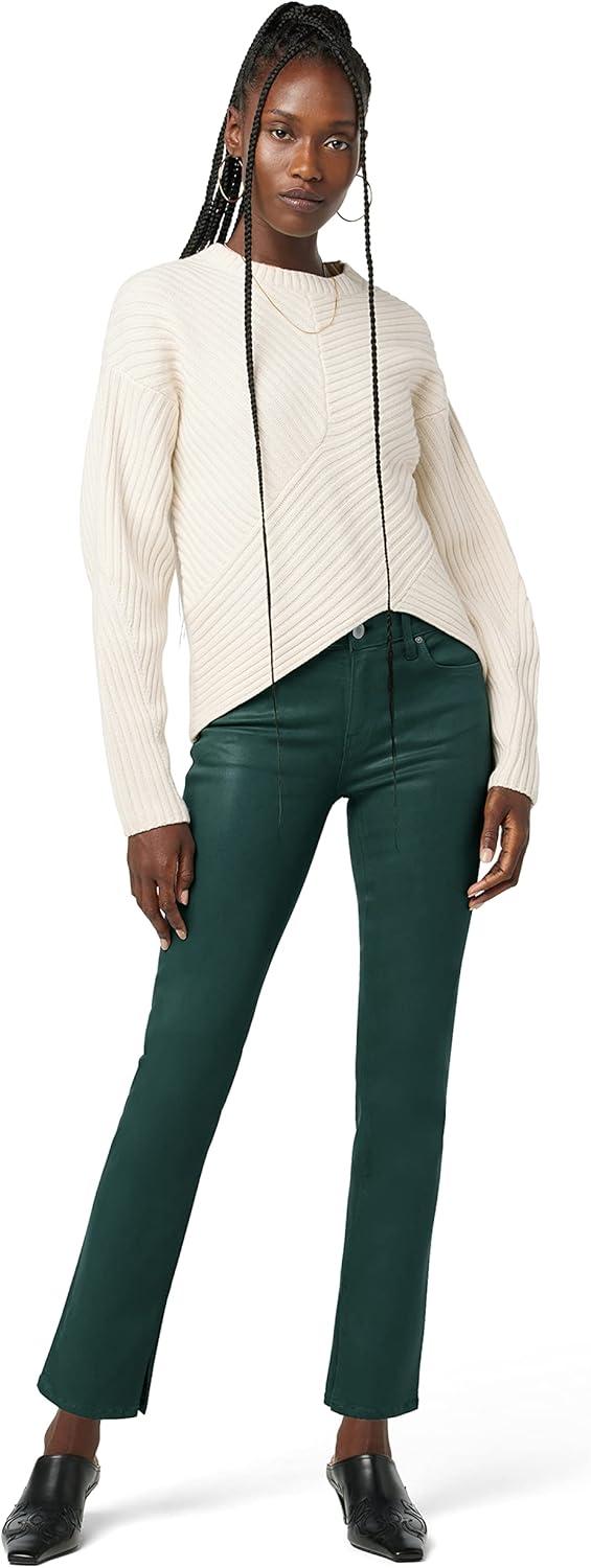 imageHUDSON Womens Nico MidRise Straight Leg Ankle JeanCoated Forest Walk