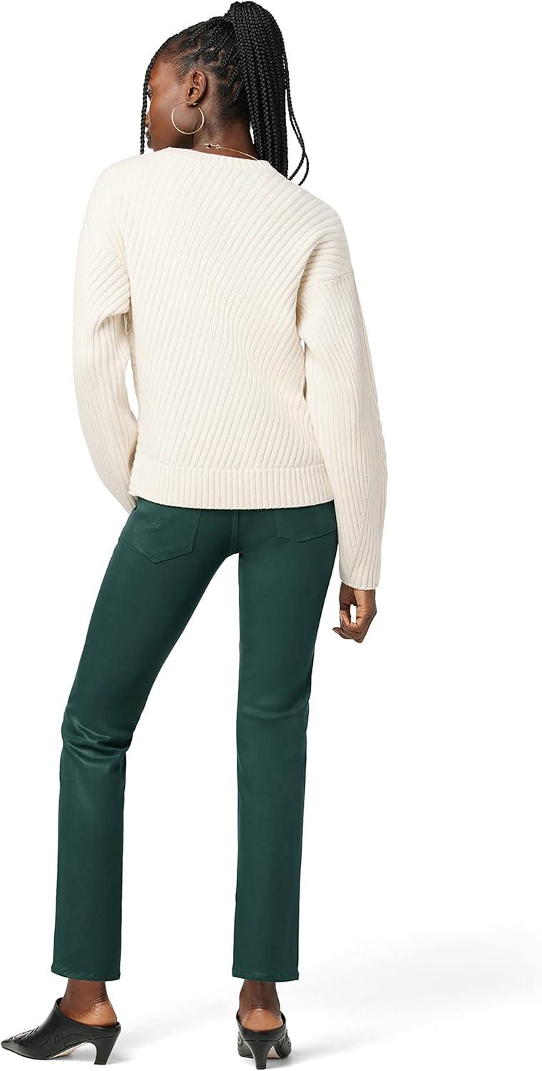 imageHUDSON Womens Nico MidRise Straight Leg Ankle JeanCoated Forest Walk