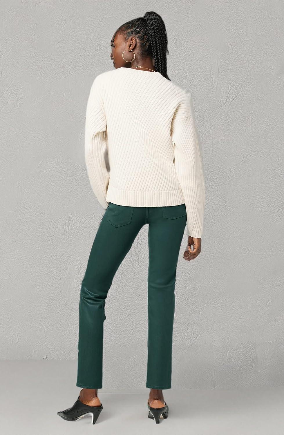 imageHUDSON Womens Nico MidRise Straight Leg Ankle JeanCoated Forest Walk