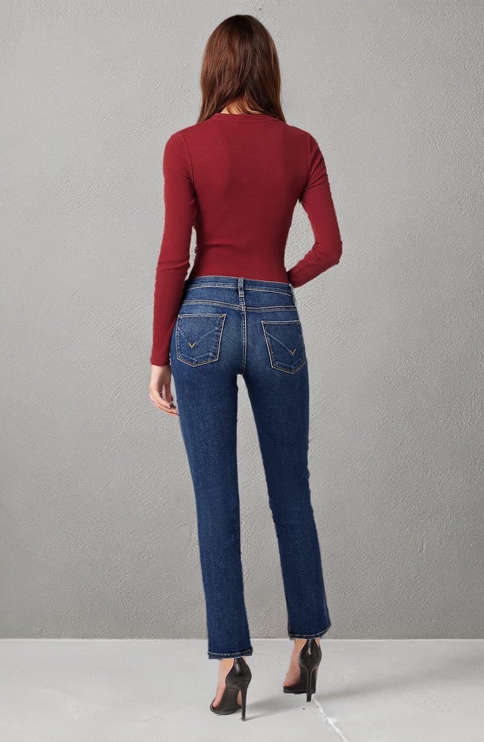 imageHUDSON Womens Nico MidRise Straight Leg Ankle JeanLucid