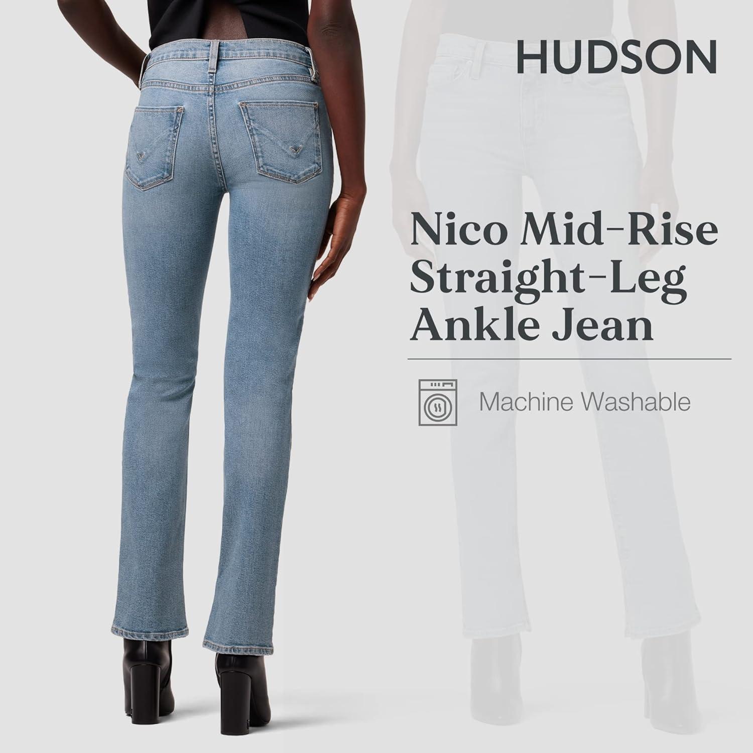 imageHUDSON Womens Nico MidRise Straight Leg Ankle JeanOasis