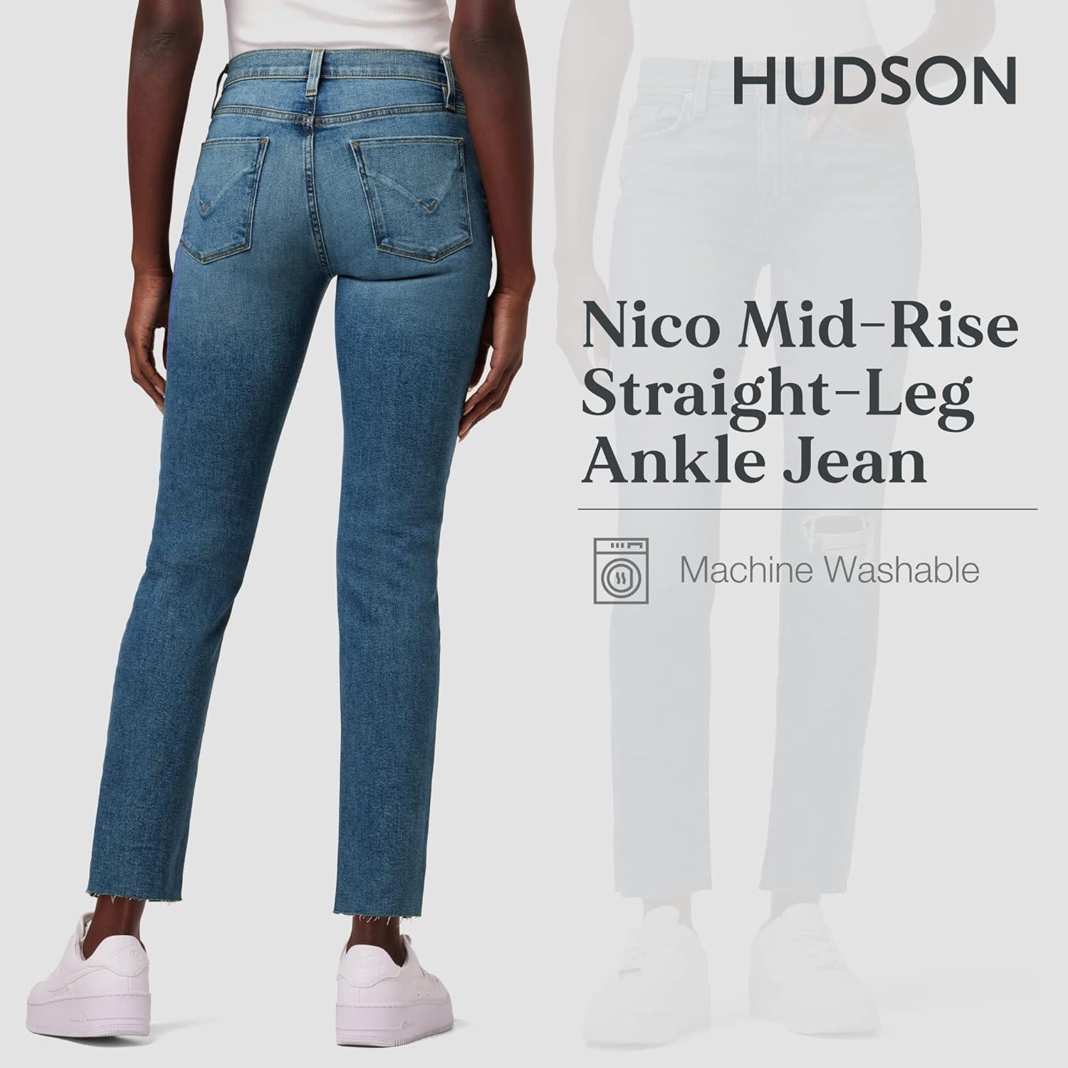 imageHUDSON Womens Nico MidRise Straight Leg Ankle JeanReminisce