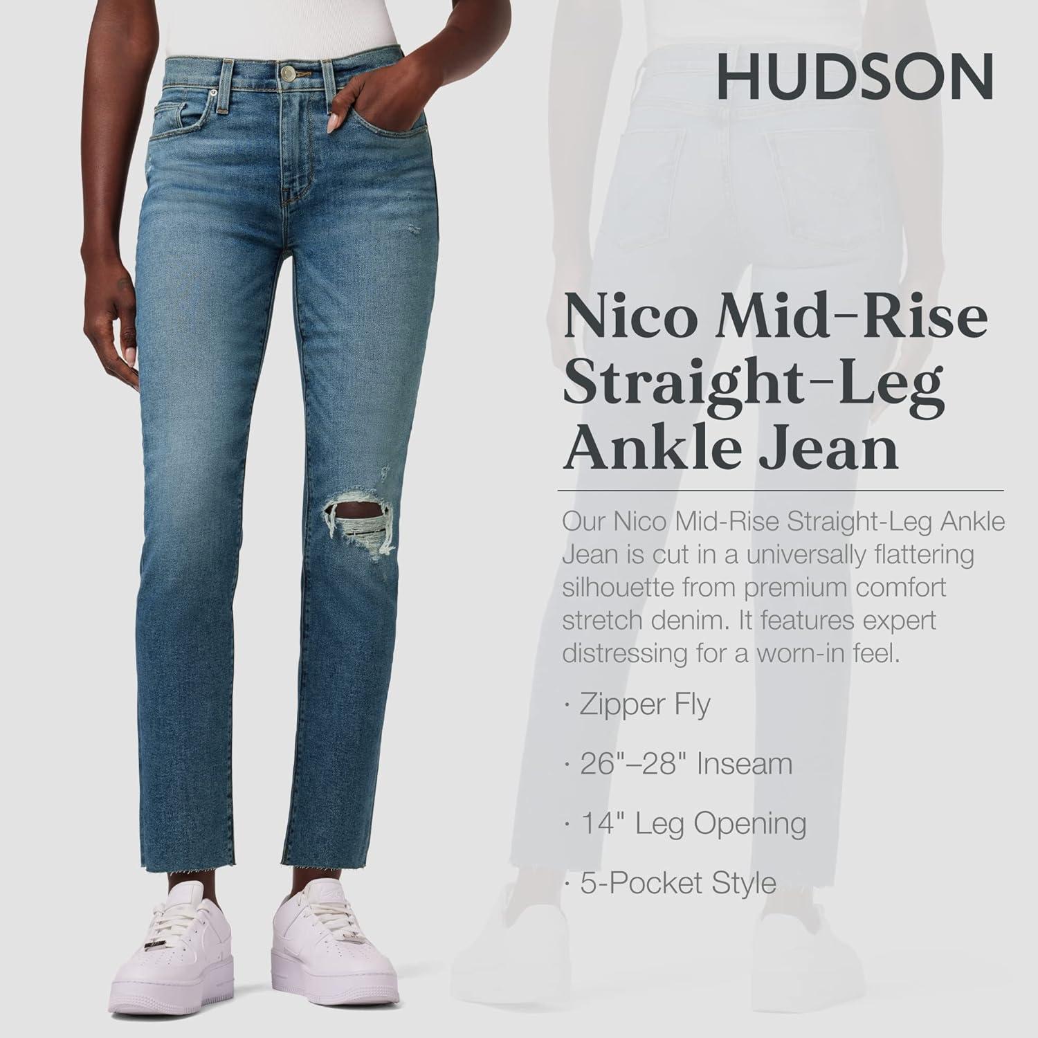 imageHUDSON Womens Nico MidRise Straight Leg Ankle JeanReminisce
