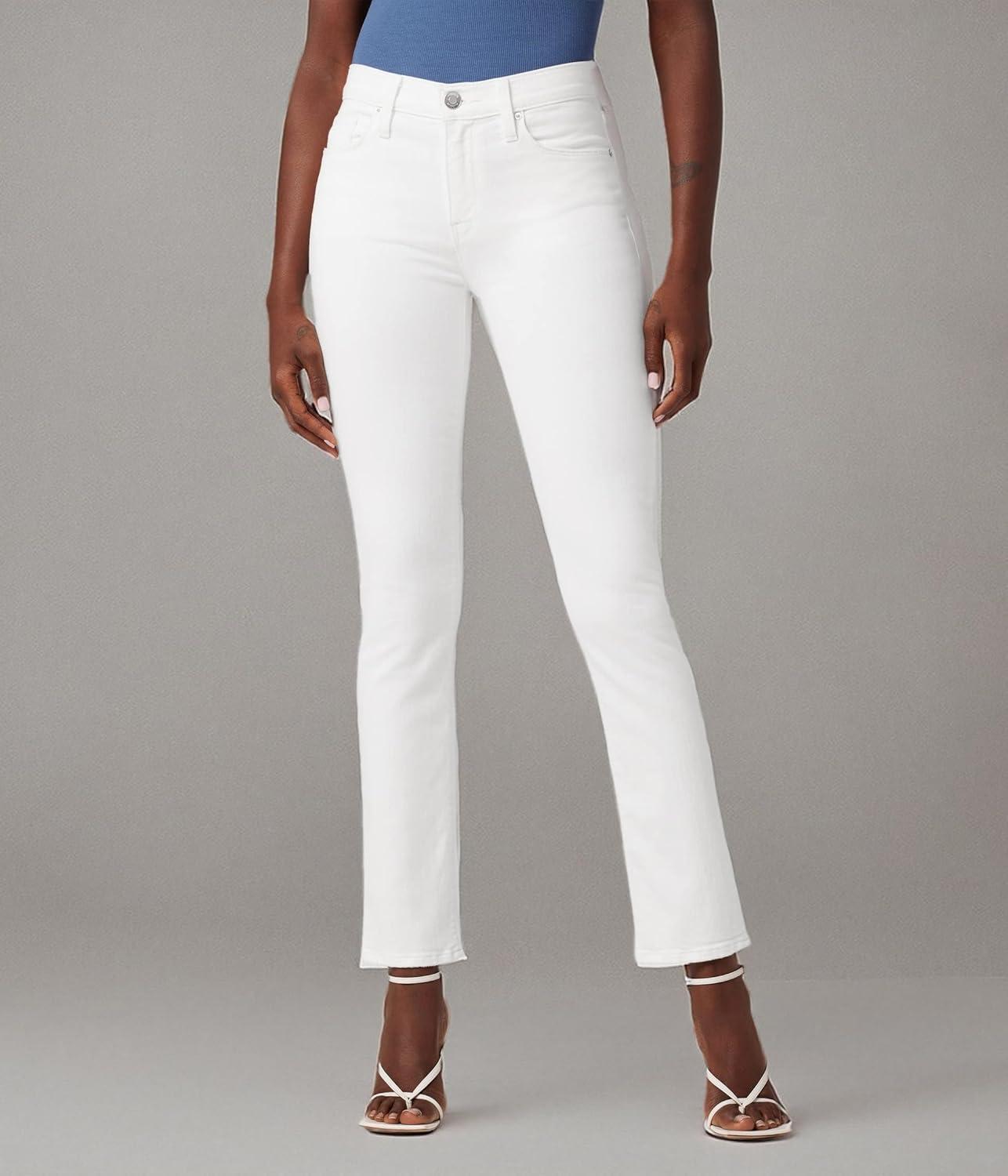 imageHUDSON Womens Nico MidRise Straight Leg Ankle JeanWhite