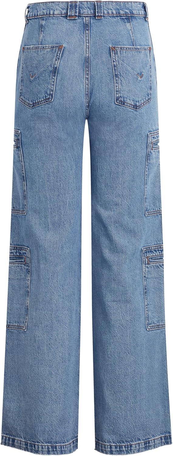 imageHUDSON Womens Petite High Rise Welt Pocket Wide Leg Cargo PantSandlot