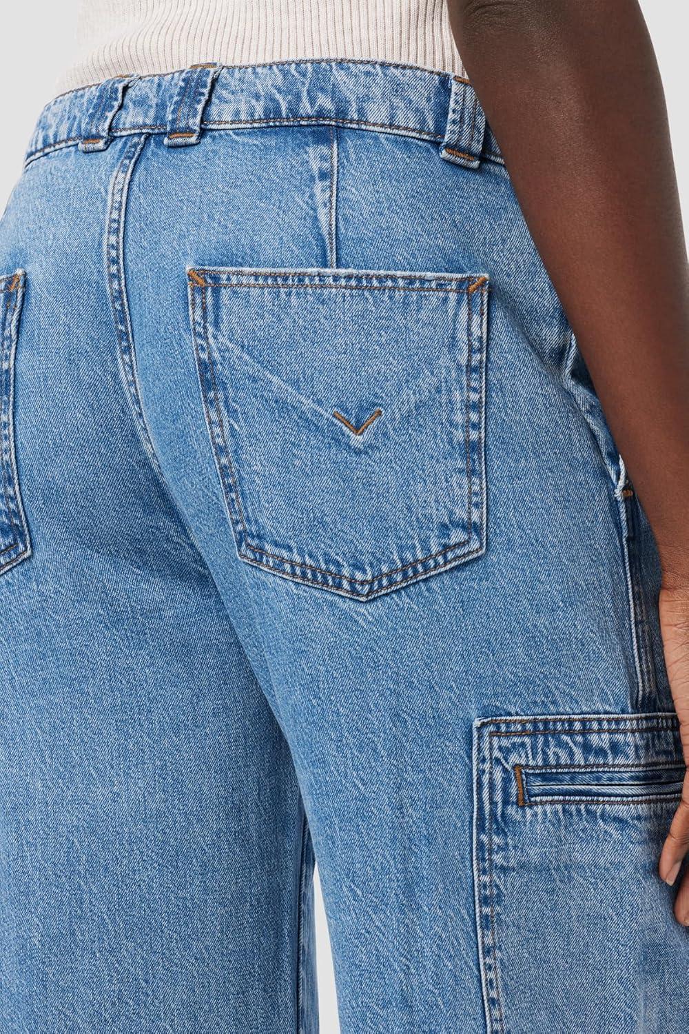 imageHUDSON Womens Petite High Rise Welt Pocket Wide Leg Cargo PantSandlot