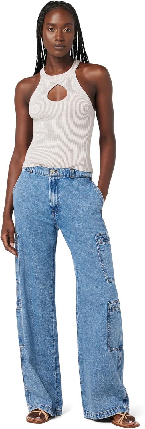 imageHUDSON Womens Petite High Rise Welt Pocket Wide Leg Cargo PantSandlot