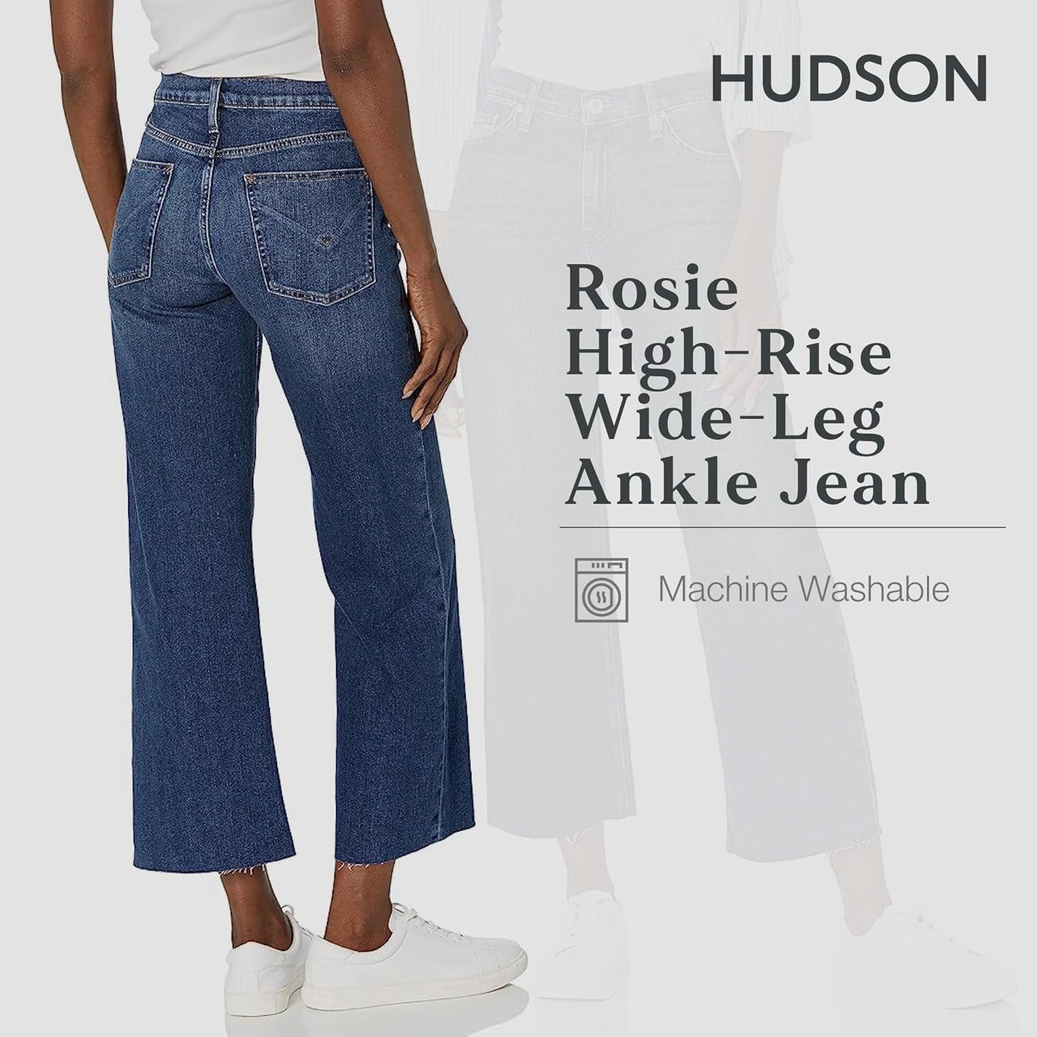 imageHUDSON Womens Rosie HighRise Wide Leg Ankle JeanNorth Fork
