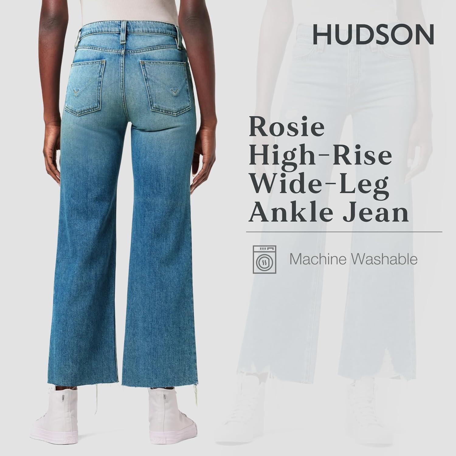 imageHUDSON Womens Rosie HighRise Wide Leg Ankle JeanThunderforce
