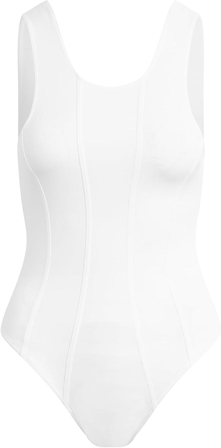 imageHUDSON womens Scoop Neck Sleeveless BodysuitWhite