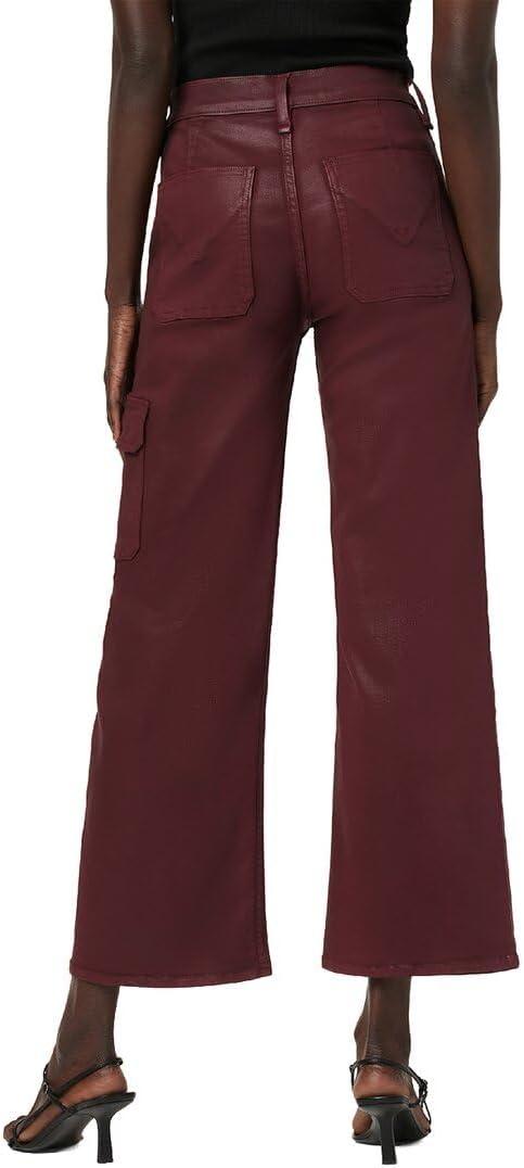 imageHudson Womens Rosie HighRise Cargo Wide LegCoated Bordeaux