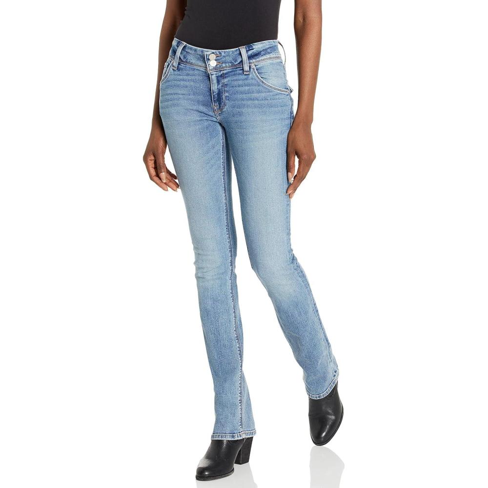 imageHUDSON Womens Beth Mid Rise Baby Bootcut Jean with Back Flap PocketsGolden