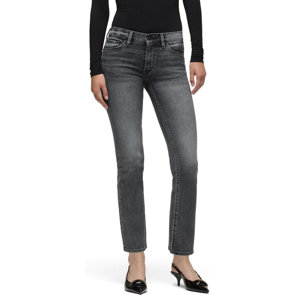 imageHUDSON Womens Nico MidRise Straight Leg Ankle JeanBlack Vortex
