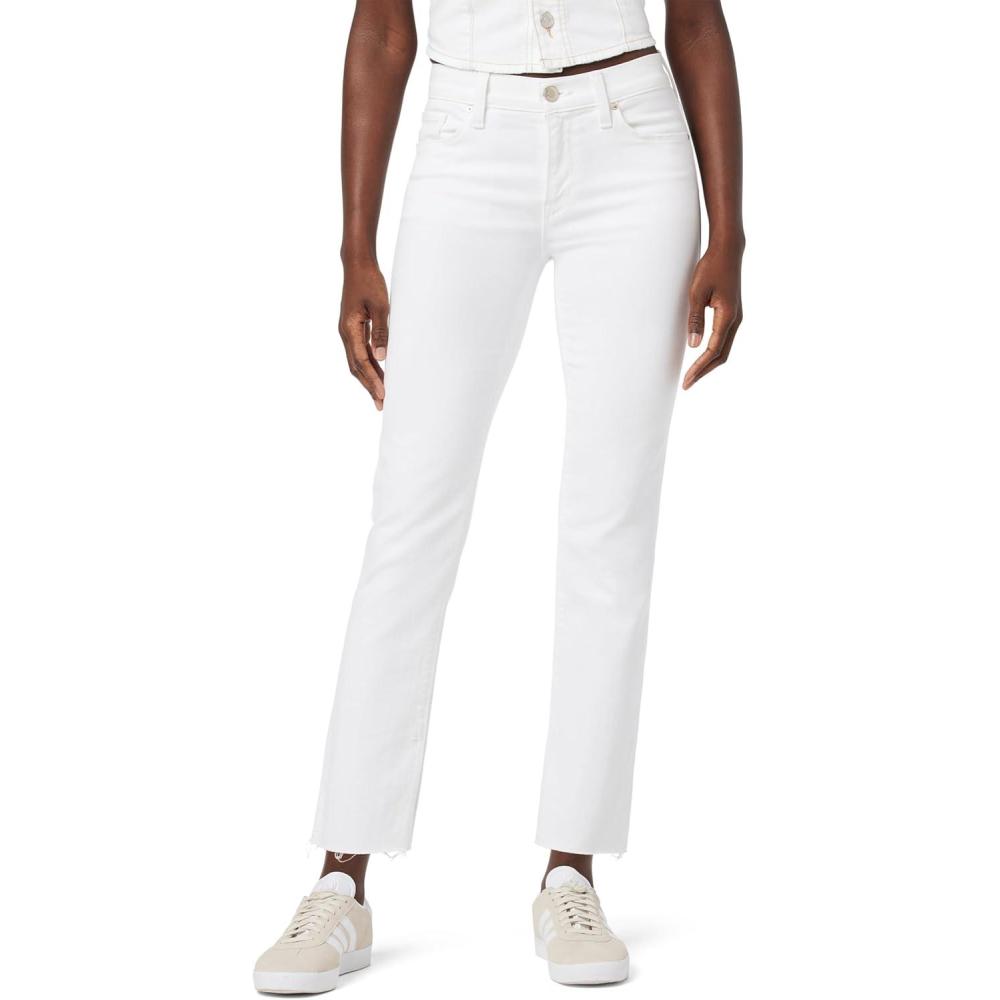 imageHUDSON Womens Nico MidRise Straight Leg Ankle JeanSpring White