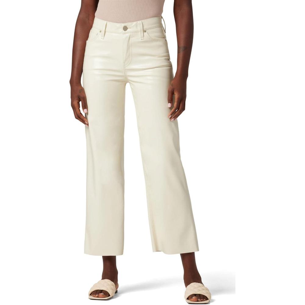 imageHUDSON Womens Rosie High Rise Wide Leg Cropped JeanPatent Egret