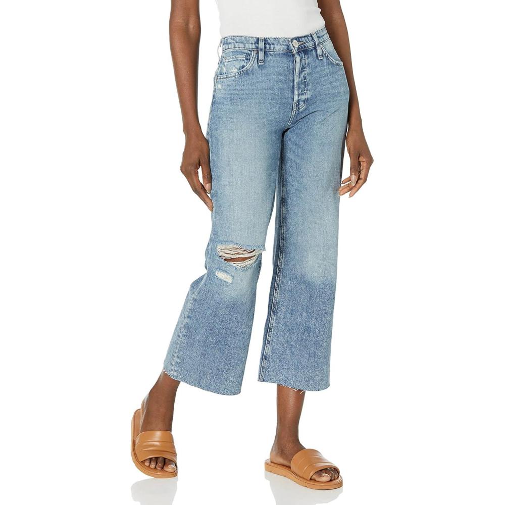imageHUDSON Womens Rosie High Rise Wide Leg Cropped JeanYoung at Heart Des