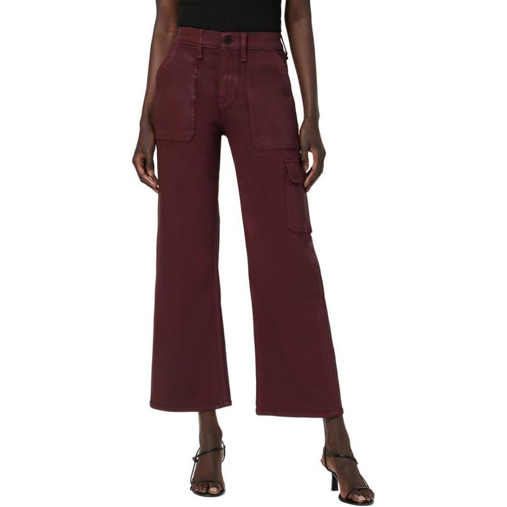 imageHudson Womens Rosie HighRise Cargo Wide LegCoated Bordeaux