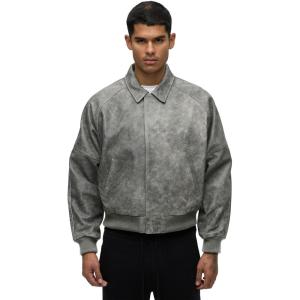 HUDSON Men’s Bomber Varsity Jacket(Black Marble)