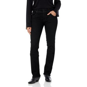HUDSON Women’s Beth Mid Rise Baby Bootcut Jean with Back Flap Pockets(Black)