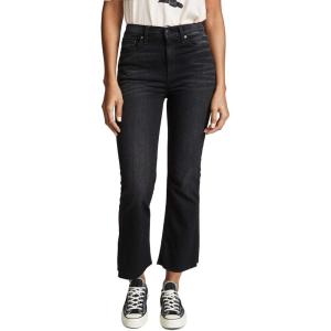 HUDSON Women’s Holly High Rise Flare Crop Raw Hem 5 Pocket Jean(Black Hound)
