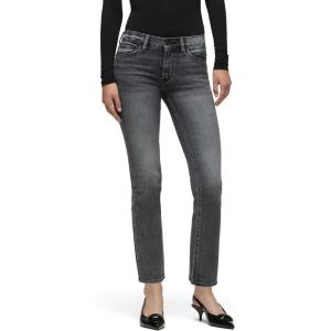HUDSON Womens Nico Mid-Rise Straight Leg Ankle Jean(Black Vortex)
