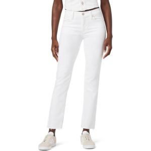 HUDSON Womens Nico Mid-Rise Straight Leg Ankle Jean(Spring White)
