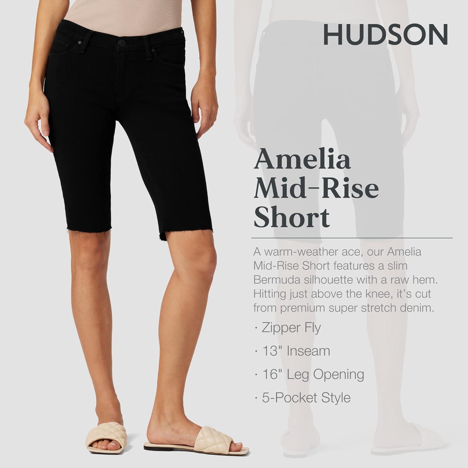 imageHUDSON Womens Amelia Mid Rise Knee ShortBlack