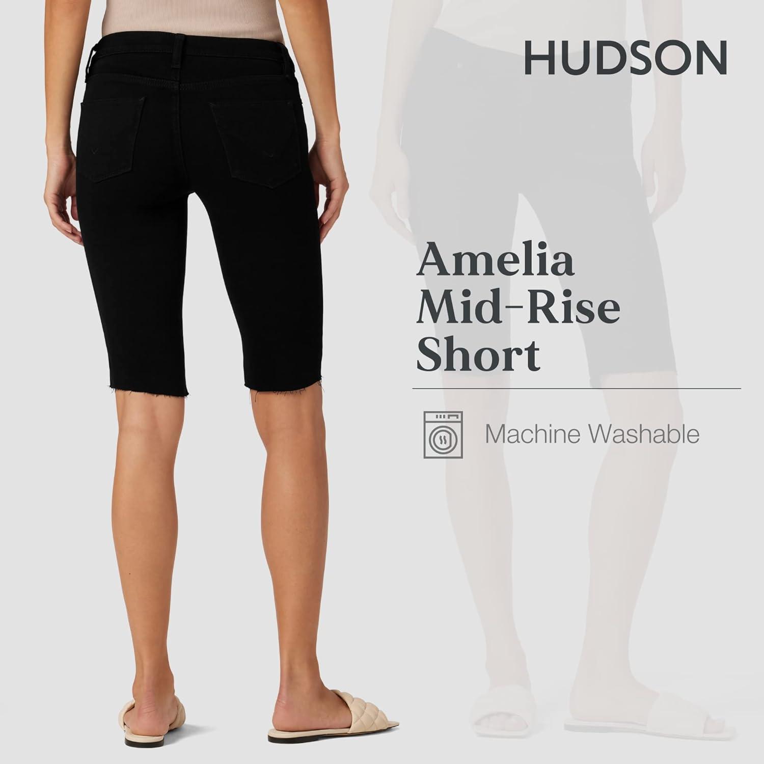 imageHUDSON Womens Amelia Mid Rise Knee ShortBlack