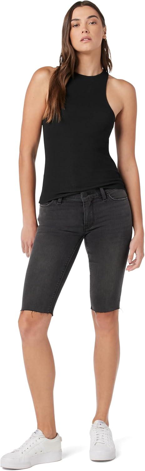 imageHUDSON Womens Amelia Mid Rise Knee ShortFaded Chrome