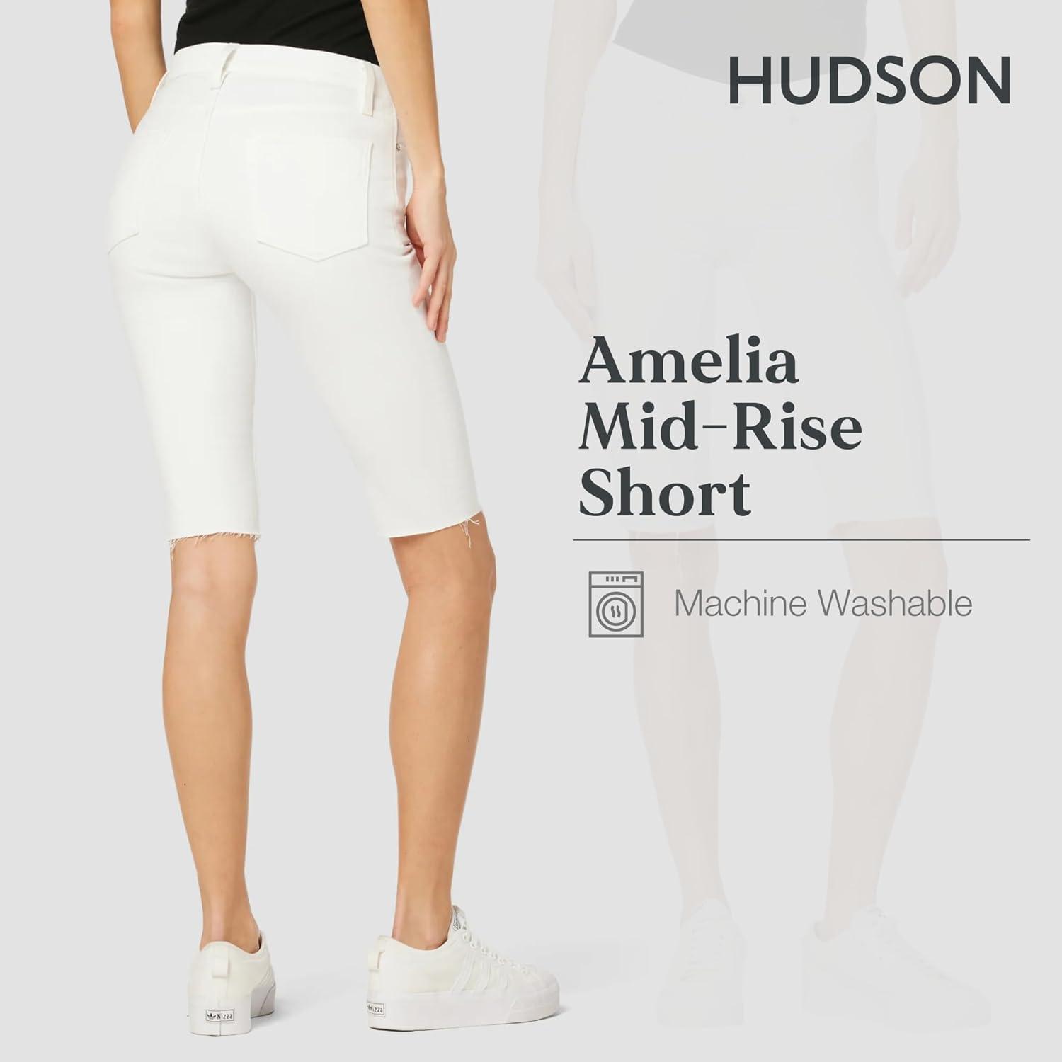 imageHUDSON Womens Amelia Mid Rise Knee ShortWhite