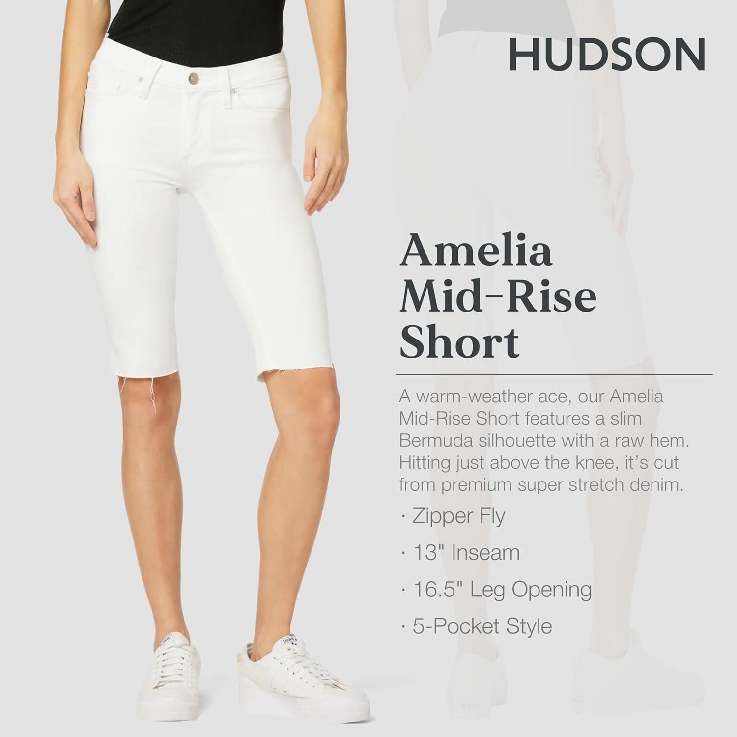 imageHUDSON Womens Amelia Mid Rise Knee ShortWhite