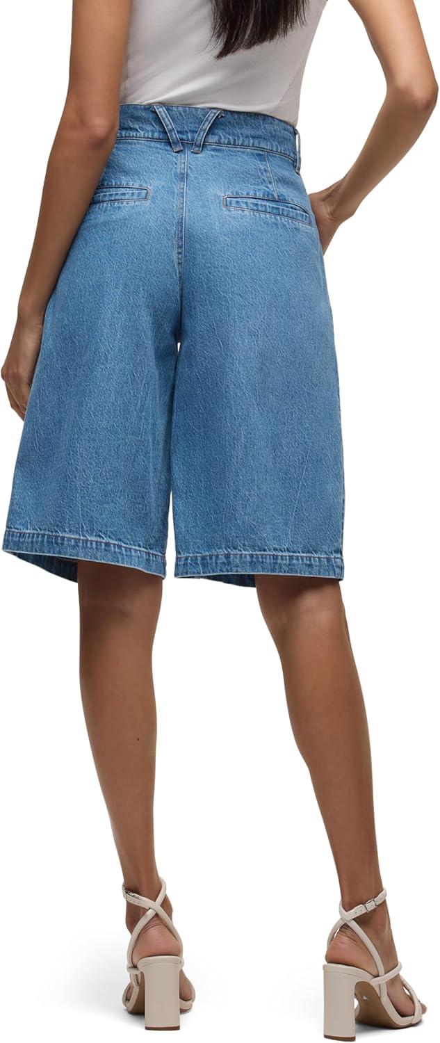 imageHUDSON Womens Clean Front Pleated Bermuda ShortElm