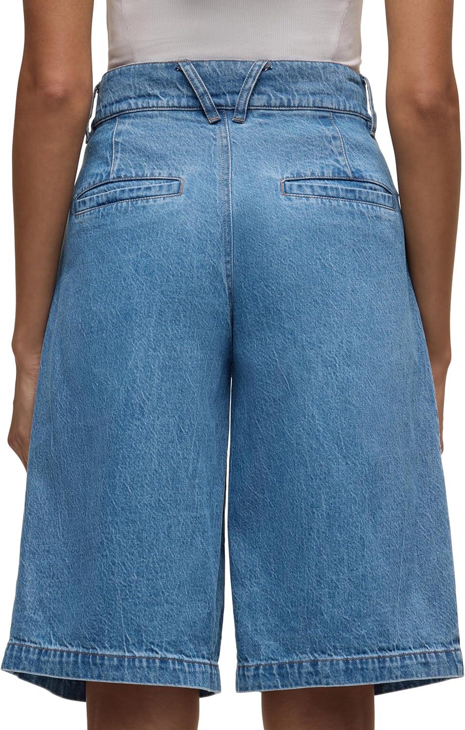 imageHUDSON Womens Clean Front Pleated Bermuda ShortElm