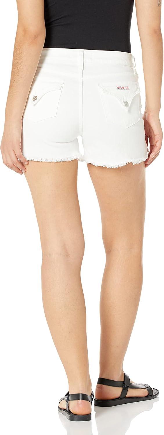 imageHUDSON Womens Croxley High Rise Cut Off ShortWhite Snow