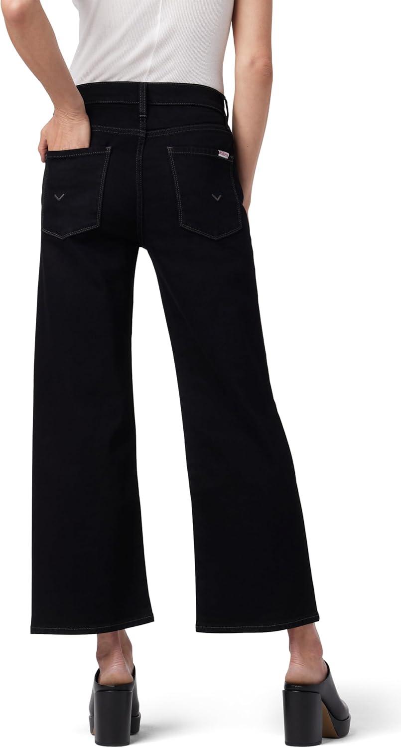 imageHUDSON Womens Rosalie High Rise Wide Leg Cargo Ankle JeanBlack Rinse