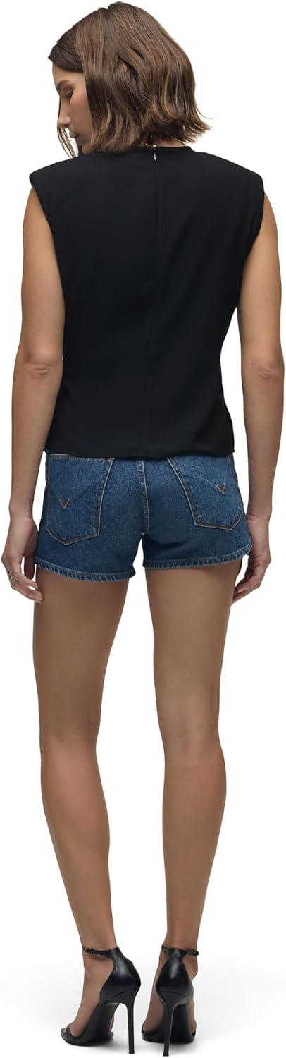 imageHUDSON Womens Shoulder Padded Wrap Sleeveless TeeBlack