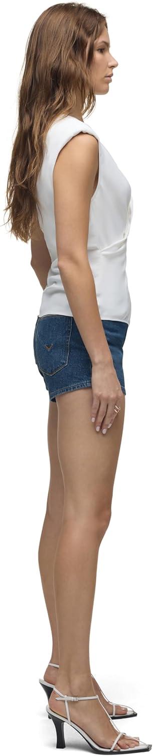 imageHUDSON Womens Shoulder Padded Wrap Sleeveless TeeWhite